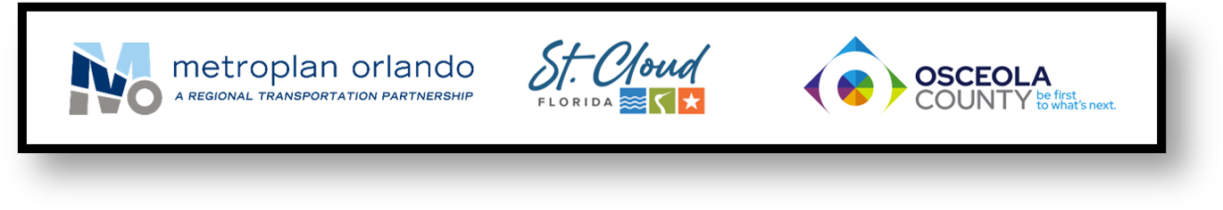 10th Street Study Partner logos: MetroPlan Orlando, City of St. Cloud, Osceola County